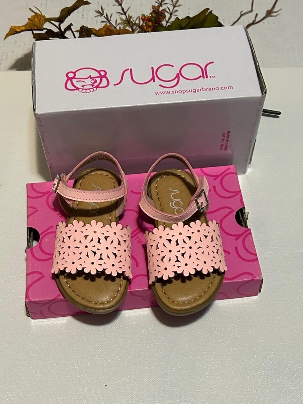 Sugar Pink Floral Cutout Toddler Sandals
